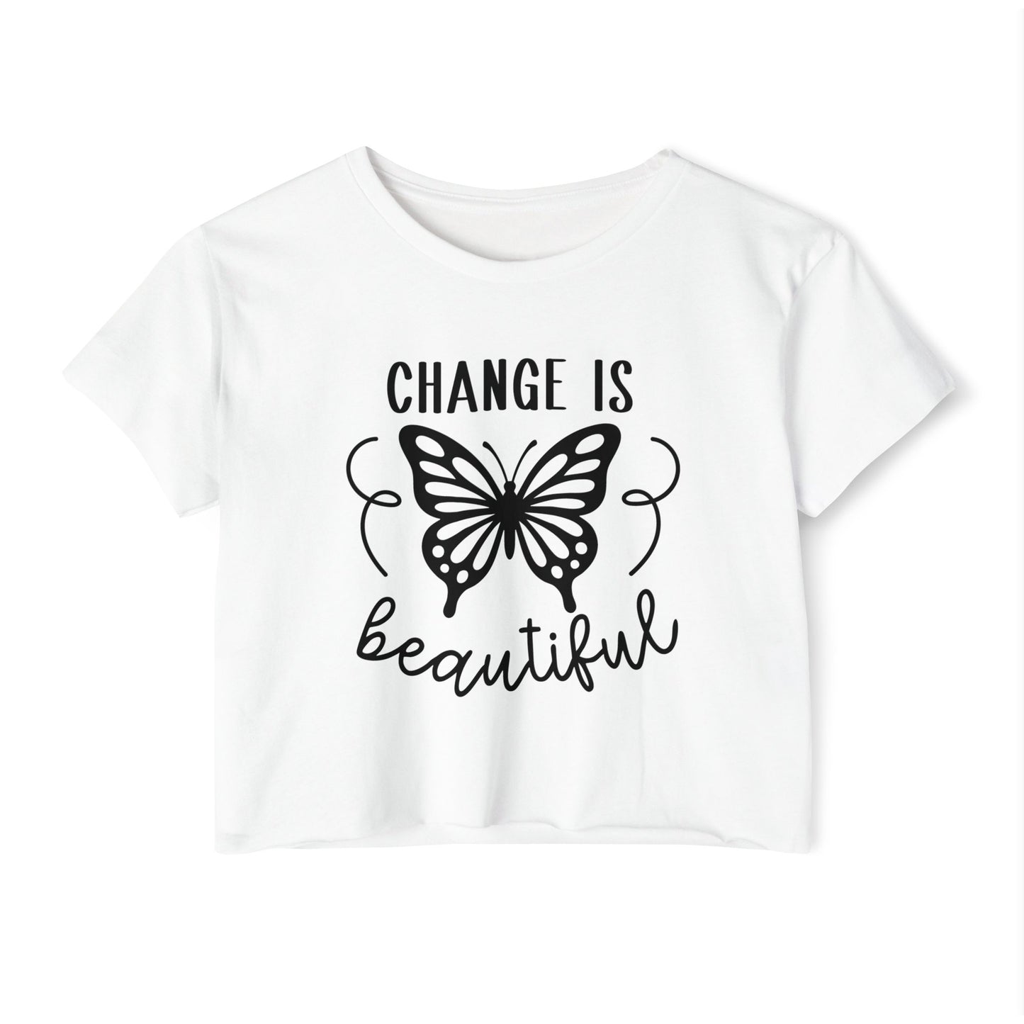Change Is Beautiful Butterfly Crop Top — Women's Inspirational Festival Tee