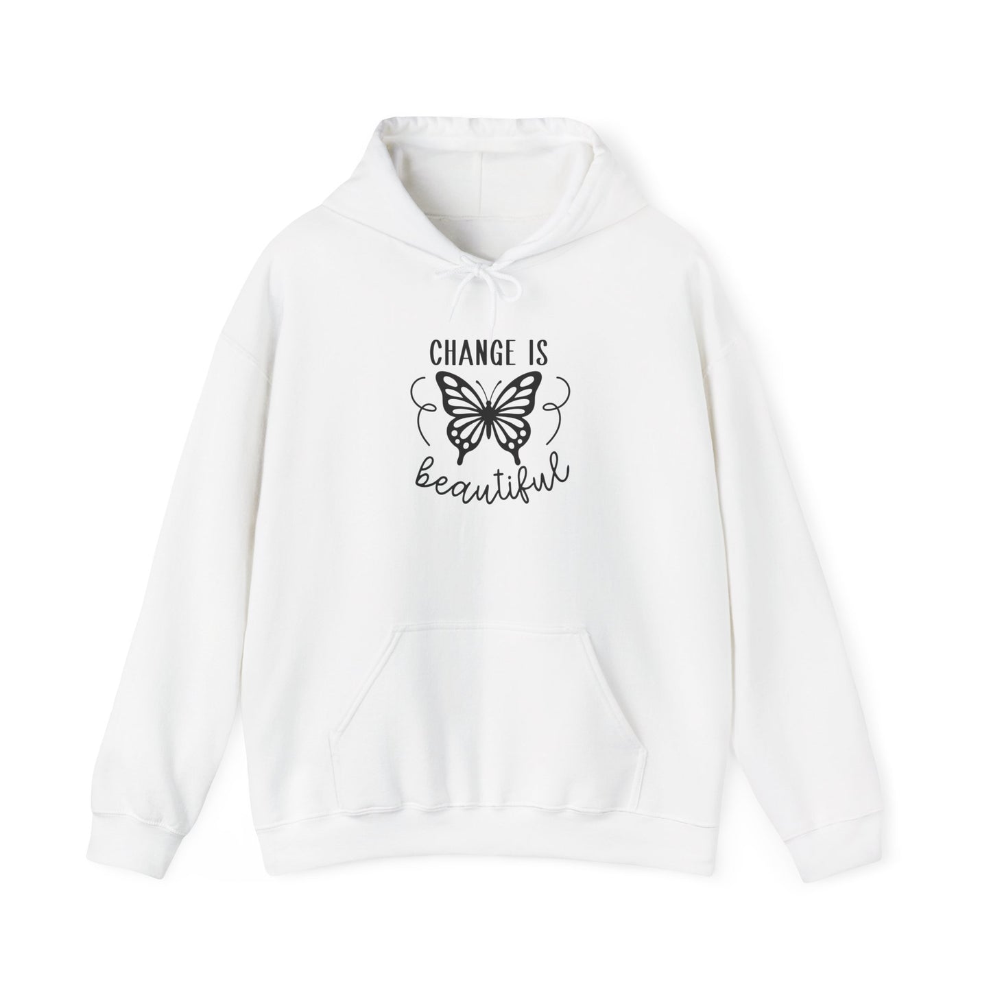 Hoodie — "Change Is Beautiful" Butterfly Graphic Hooded Sweatshirt