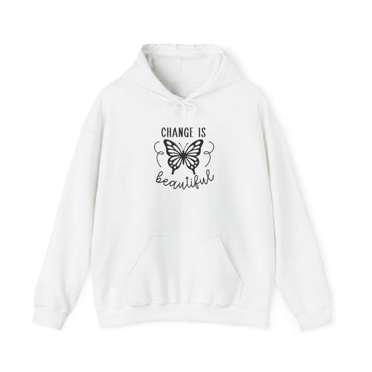 Hoodie — "Change Is Beautiful" Butterfly Graphic Hooded Sweatshirt